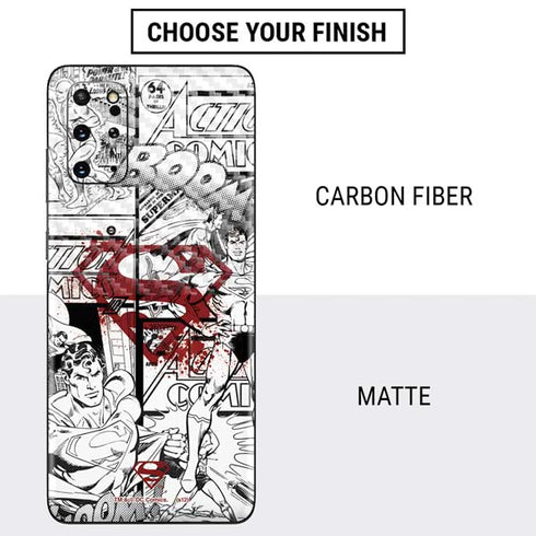 DC Comics Superman Comic Pattern Logo in Red Galaxy S20 Plus Skin